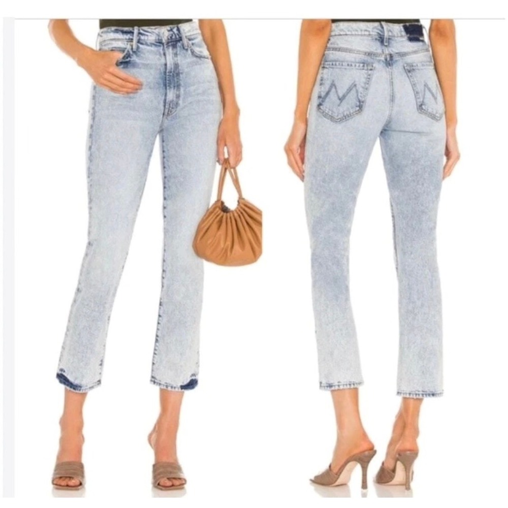 Mother Jeans Womens 29 Light Acid Wash The Swooner Rascal Ankle Denim